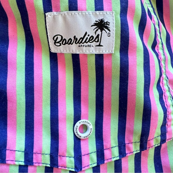 Boardies Striped Pink, Navy, Green Swim Trunks, Men’s Small - Picture 7 of 12